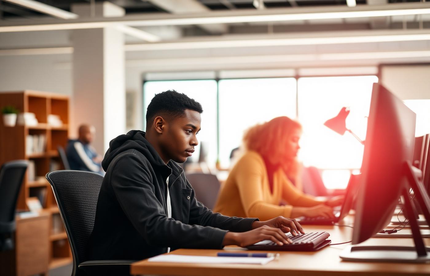 Learner working alongside a mentor during workplace experience